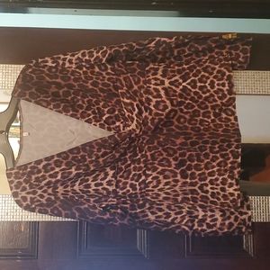 Animal Print Long Sleeve Blouse
